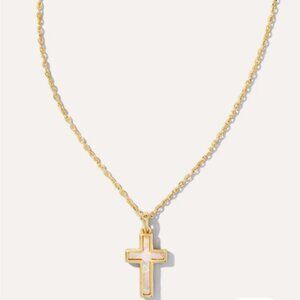 - Kendra Scott Gold and White Cross new with pouch